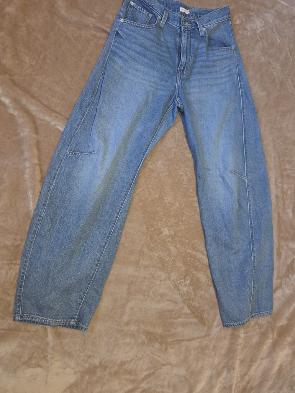 Levi's Light Blue Cinch Waist Barrel Jeans